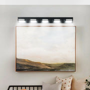 Modern Black LED Vanity Light, 5-Lights Wall Sconce for Bathroom and Mirror, Sleek Minimalist Design, Energy-Efficient, Easy to Install