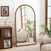 Iron Arch Retro Full Length Mirror With Supporting Feet, For Living Room, Bedroom (Gold)