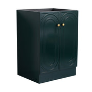 Modern 24 Inch Freestanding Bathroom Vanity with 2 Soft-Close Cabinet Doors in Dark Green Plywood - Excluding Sink