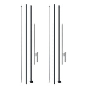 Feather Flag Pole Kit 2 Packs Swooper Flag Pole 12.7 ft with Ground Stakes