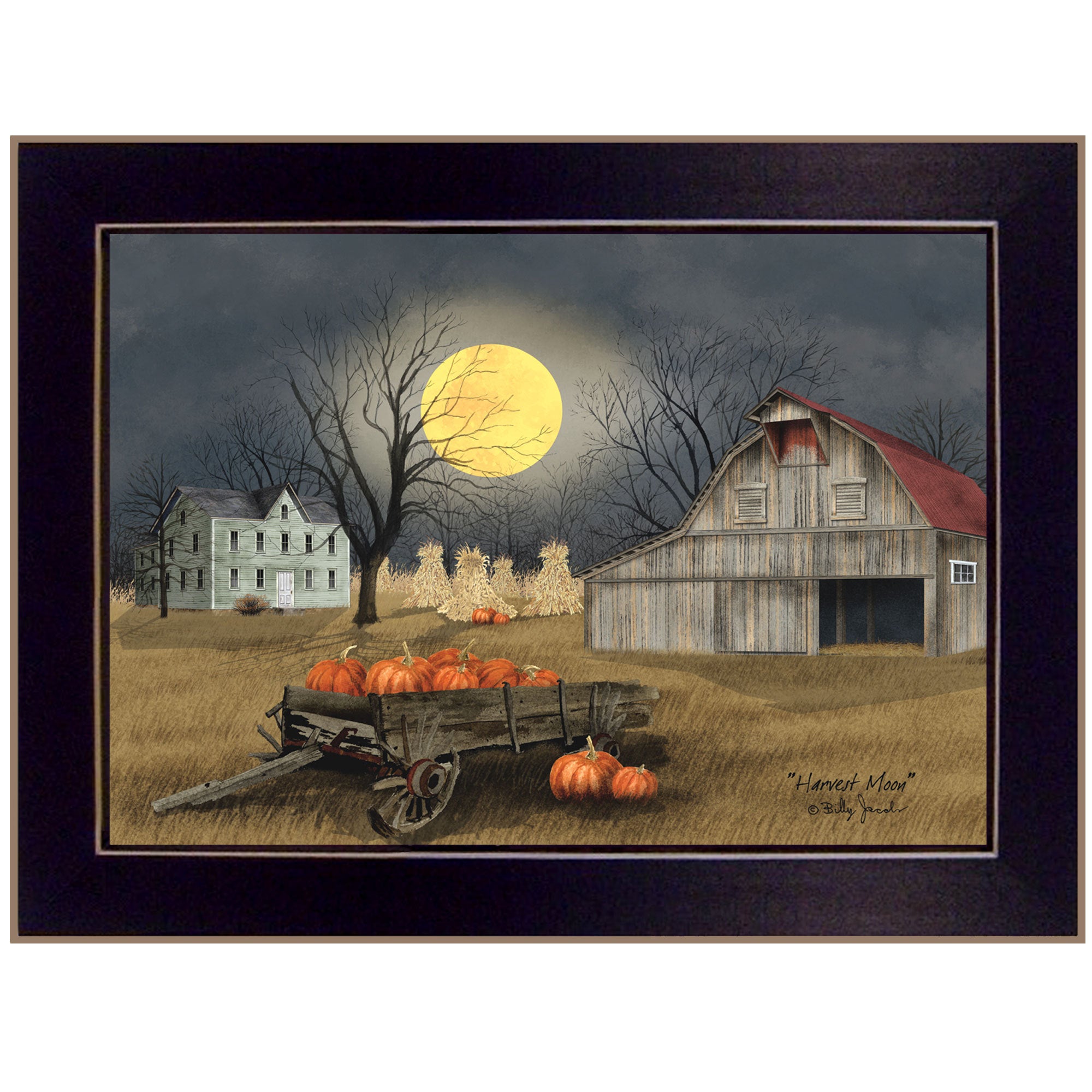 'Harvest Moon' by Billy Jacobs, Ready to Hang Framed Print, Black Frame