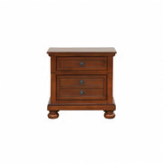 Sleek Modern Cherry Nightstand with Drawer and Warm Finish in Particle Board, 28 Inch Height