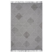 Guros Collection 6X9 White / Grey / Trellis Indoor / Outdoor Area Rug