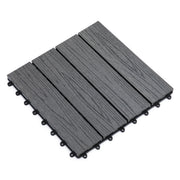 Outsunny Interlocking Deck Tiles, Pack of 11 Outdoor Flooring Patio Tiles, 12' x 12', All Weather for Porch, Balcony, Backyard for a New Classic Look, Grey