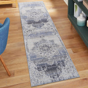 LOOM & LUXE Collection 2X8 Cream/Blue /Medallion Non-Shedding Living Room Bedroom Dining Home Office Stylish and Stain Resistant Area Rug