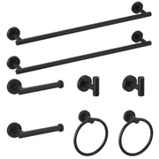 8-Pieces Black Bathroom Accessories Set, Stainless Steel Bathroom Hardware Set, Bath Towel Bar Set, Towel Racks for Bathroom Wall Mounted.