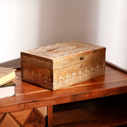 Carved Wooden Box - Medium