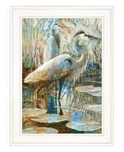 'Marsh Herons I' by Stellar Design Studio, Ready to Hang Framed Print, White Frame