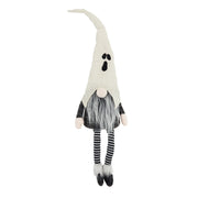 8.3x4x31.5' Fabric Sitting Gnome w/ White Ghost Hat, for Halloween Decor