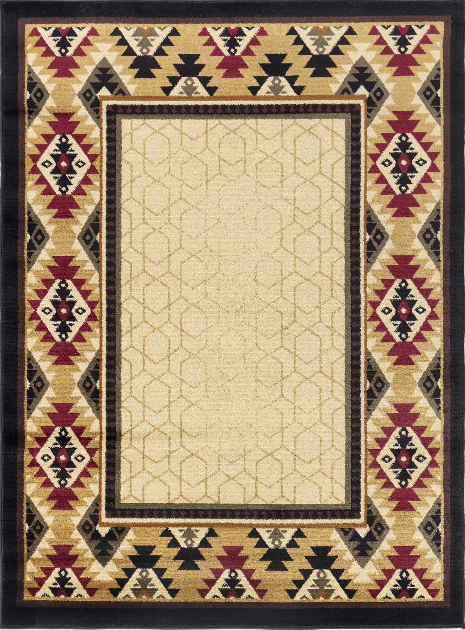 Tribes GC_YLS4007 Cream 7 ft. 10 in. x 10 ft. 3 in. Southwest Area Rug