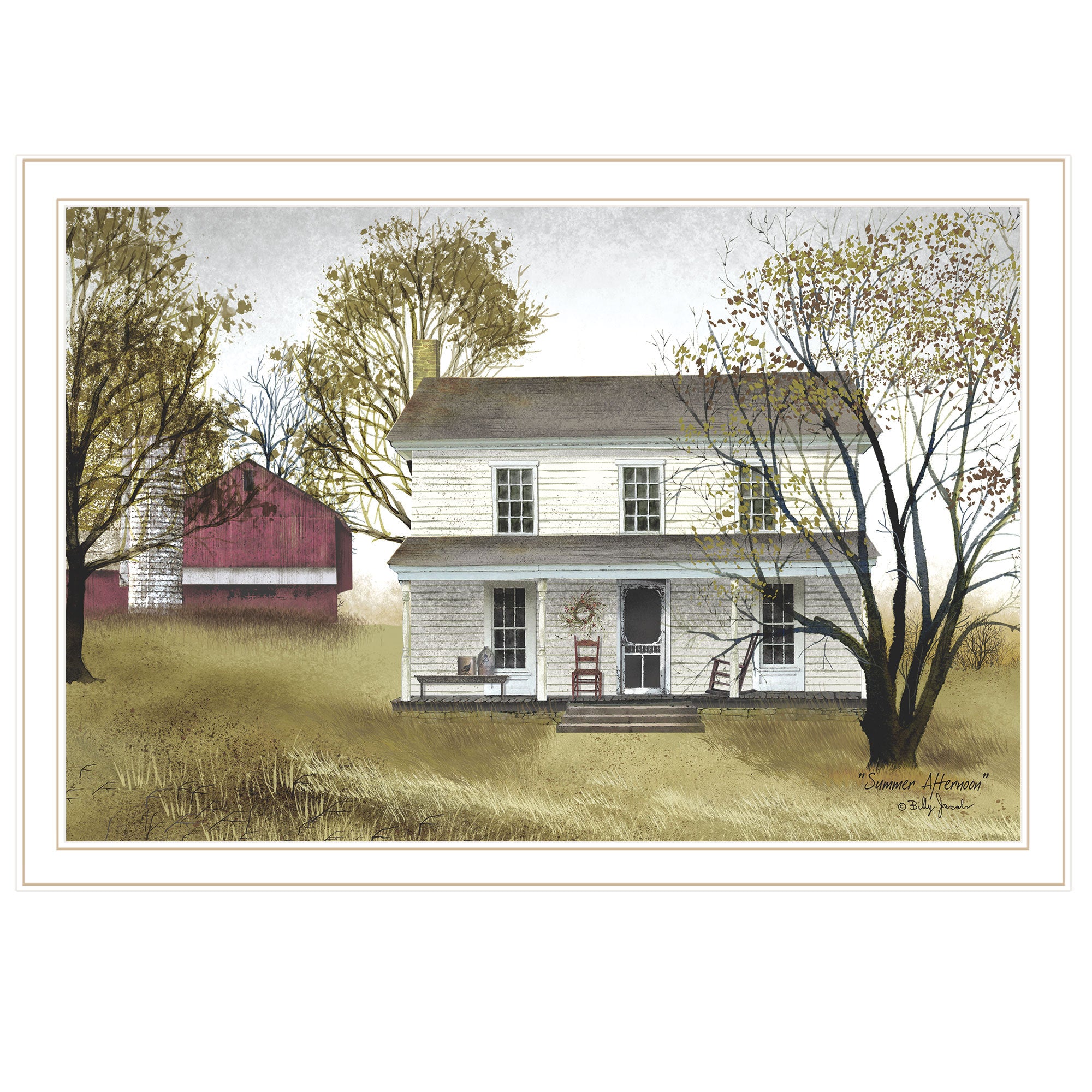 'Summer Afternoon' by Billy Jacobs, Ready to Hang Framed Print, White Frame