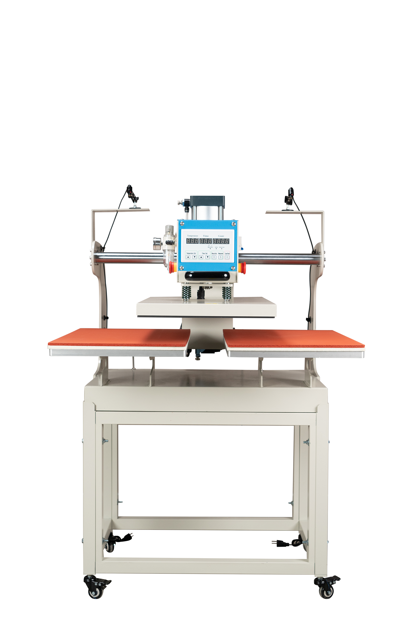 16x24 pneumatic up sliding dual platen heat press machine with infrared positioning