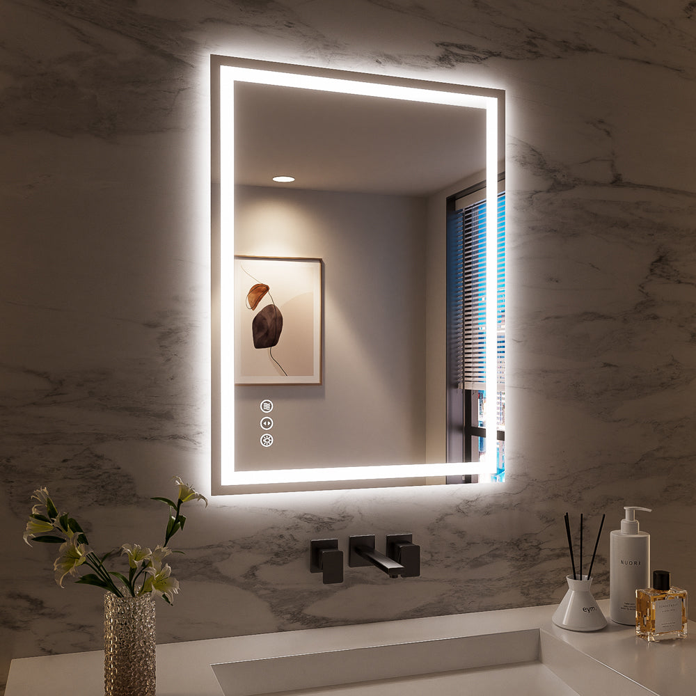24x32 Inch Frameless LED Bathroom Mirror,Smart Mirror