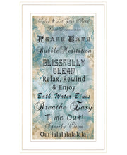 'Paris Bath' by Trendy Decor 4U, Ready to Hang Framed Print, White Frame