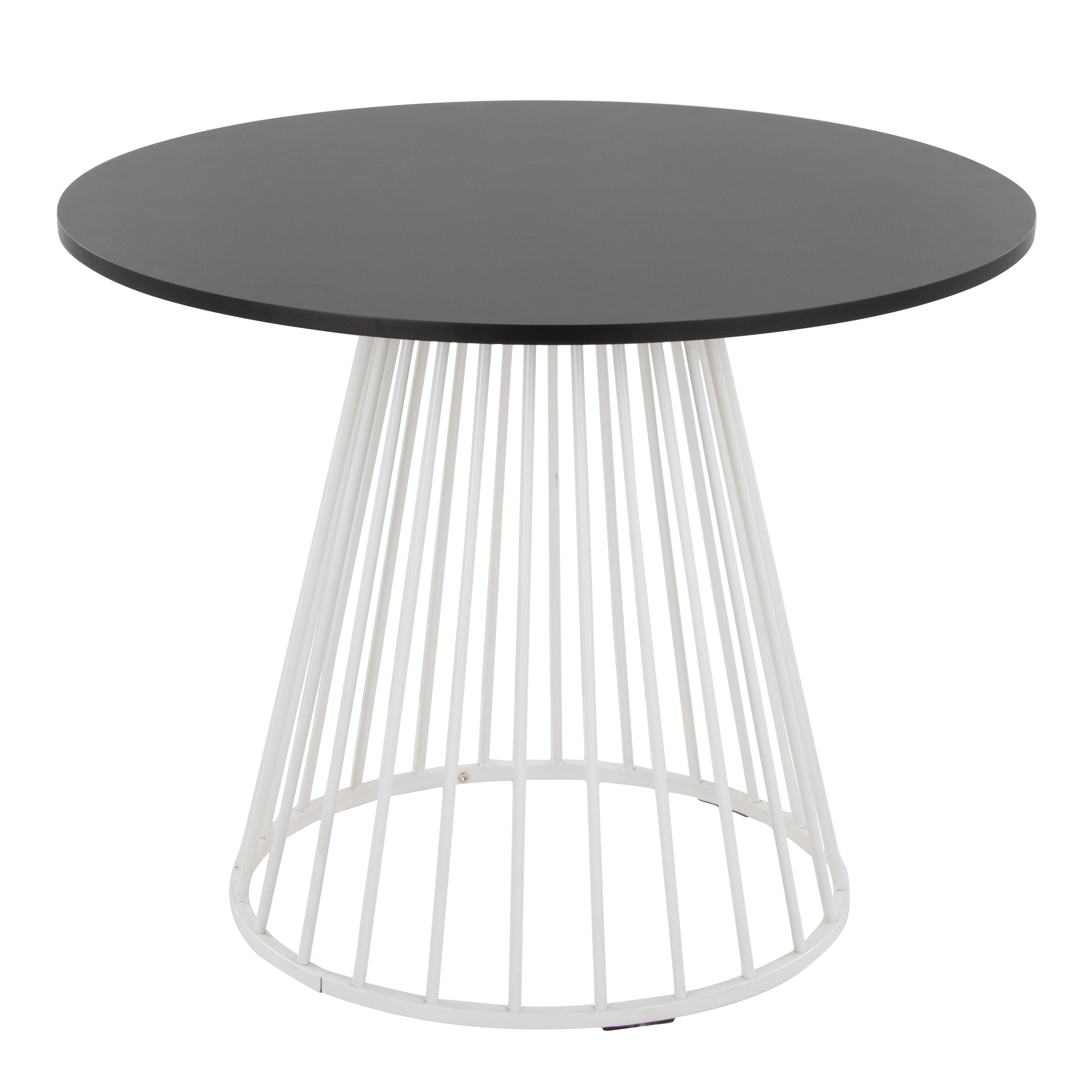 Canary Cosmo Contemporary Dining Table in White Metal and Black MDF by LumiSource