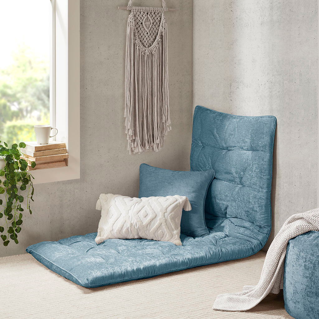 Poly Chenille Lounge Floor Pillow Cushion Aqua 27' x 74'