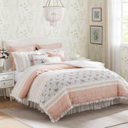 9 Piece Cotton Percale Comforter Set Blush King