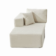 Modular Sectional Couches for Living Room: Left Facing Chaise Longue (Beige)