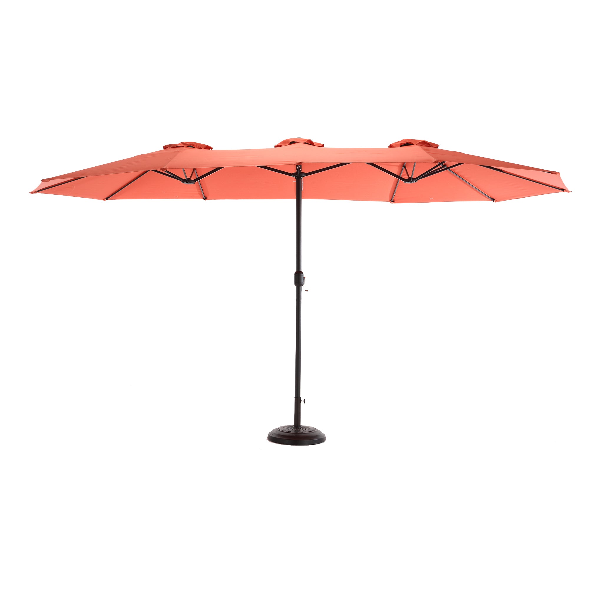 14.8 Ft Double Sided Outdoor Umbrella Rectangular Large with Crank ( Orange )(No Base)