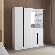 Kamelot Armoire With Double Doors, Hanging Rod And Interior Shelves, White