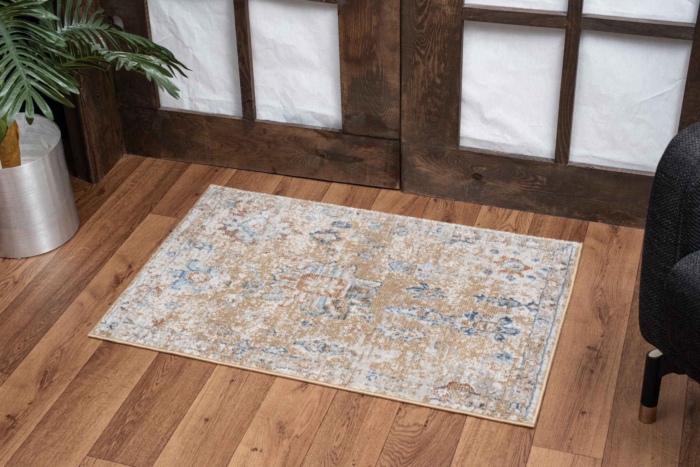 Noble GC_GEN7008 Gold 2 ft. x 3 ft. Area Rug
