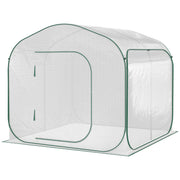 Outsunny 7' x 7' x 6' Portable Walk-in Greenhouse, Pop-up Setup, Outdoor Garden Hot House, Hobby Greenhouse Tent with Zipper Door for Growing Flowers, Herbs, Vegetables, Saplings, Succulents, White