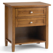 Warm Shaker Solid Wood 24 inch Wide Transitional Nightstand in Light Golden Brown