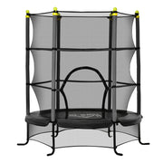 Soozier 5.3' Kids Trampoline, 64' Indoor Trampoline for Kids with Safety Enclosure for 3-10 Year Olds, Indoor & Outdoor Use, Black