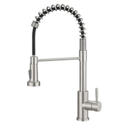 Kitchen Faucet with Pull Down Sprayer Brushed Nickel Stainless Steel Single Handle Pull Out Spring Sink Faucets