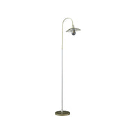 64.25' In Industrial Farm Pendant Cage Satin Matte Gold/White Metal Floor Lamp