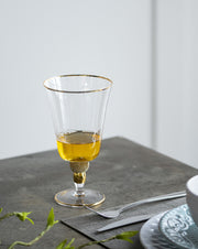4.1x4.1x7.5' Goblet with Gold Rim, Set of 4