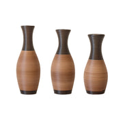 Set Of 3 Designer Floor Vases, Large Vases for Home Décor Flooring, Artificial Rattan Floor Vases, Brown Floor Vases for Living Rooms or Corridors