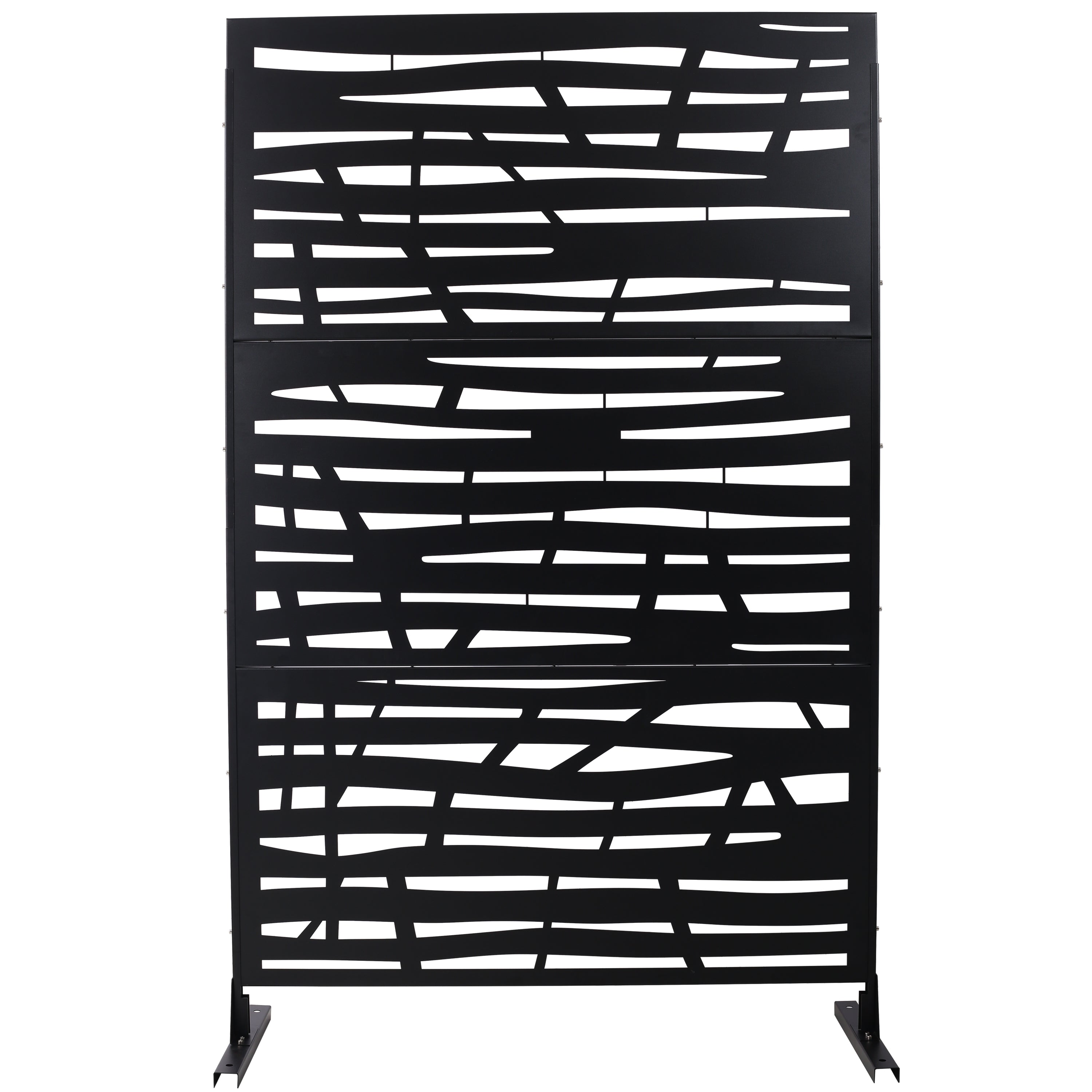 Outdoor & Indoor Privacy Screen Metal Privacy Screen 76' H×48' W Black Steel Decorative Panels
