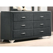 Kennedy Grey 6-drawer Upholstered Dresser