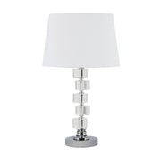20' Crystal Round Stacked Cube Orbs Metal Table Lamp 'Adelaine', White
