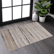 LOOM & LUXE Collection 2X3 Brown /Striped Non-Shedding Living Room Bedroom Dining Home Office Stylish and Stain Resistant Area Rug