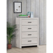 Geary Coastal White Rectangular 4-Drawer Chest