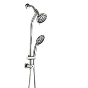 No-Tool Installation 5 Inch Rain Shower & 7-Spray Handheld Combo with 26' Adjustable Slide Bar, Dual Flow 1.8GPM WaterSense