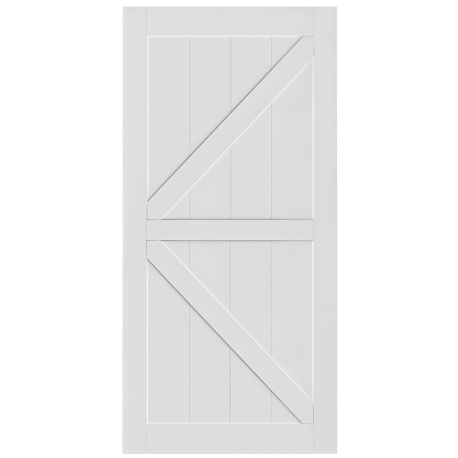 CRAZY ELF 24' x 84' 'K' Style Real Primed Door Slab, DIY Panel Door, Modern Interior Barn Door, Moisture-proof, Anti-deformation, Pre-Drilled Ready to Assemble, Suitable for Pre-hung and Barn Door