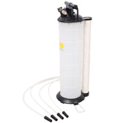 7L Pneumatic/Manual Oil Extractor Pump for Automotive Fluids in White and Black Plastic