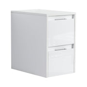 12' Bathroom Side Cabinet, 2-Soft Close Drawer, Float Mounting Design, Glossy White,(KD-Packing)