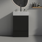 Gada-20F-312 Gada 20' Striped Matt Black Bathroom Vanity WITHOUT Sink, Freestanding Bathroom Cabinet for Modern Bathroom, KD