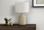 Lighting, 24'h, Table Lamp, Beige Concrete, Ivory / Cream Shade, Contemporary