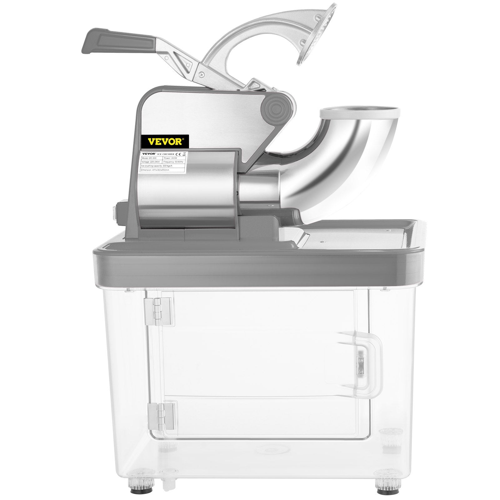 110V Commercial Ice Crusher 440LBS/H, ETL Approved 300W Electric Snow Cone Machine with Dual Blades, Stainless Steel Shaved Ice Machine with Safety On/Off Switch for Family, Restaurants, Bars