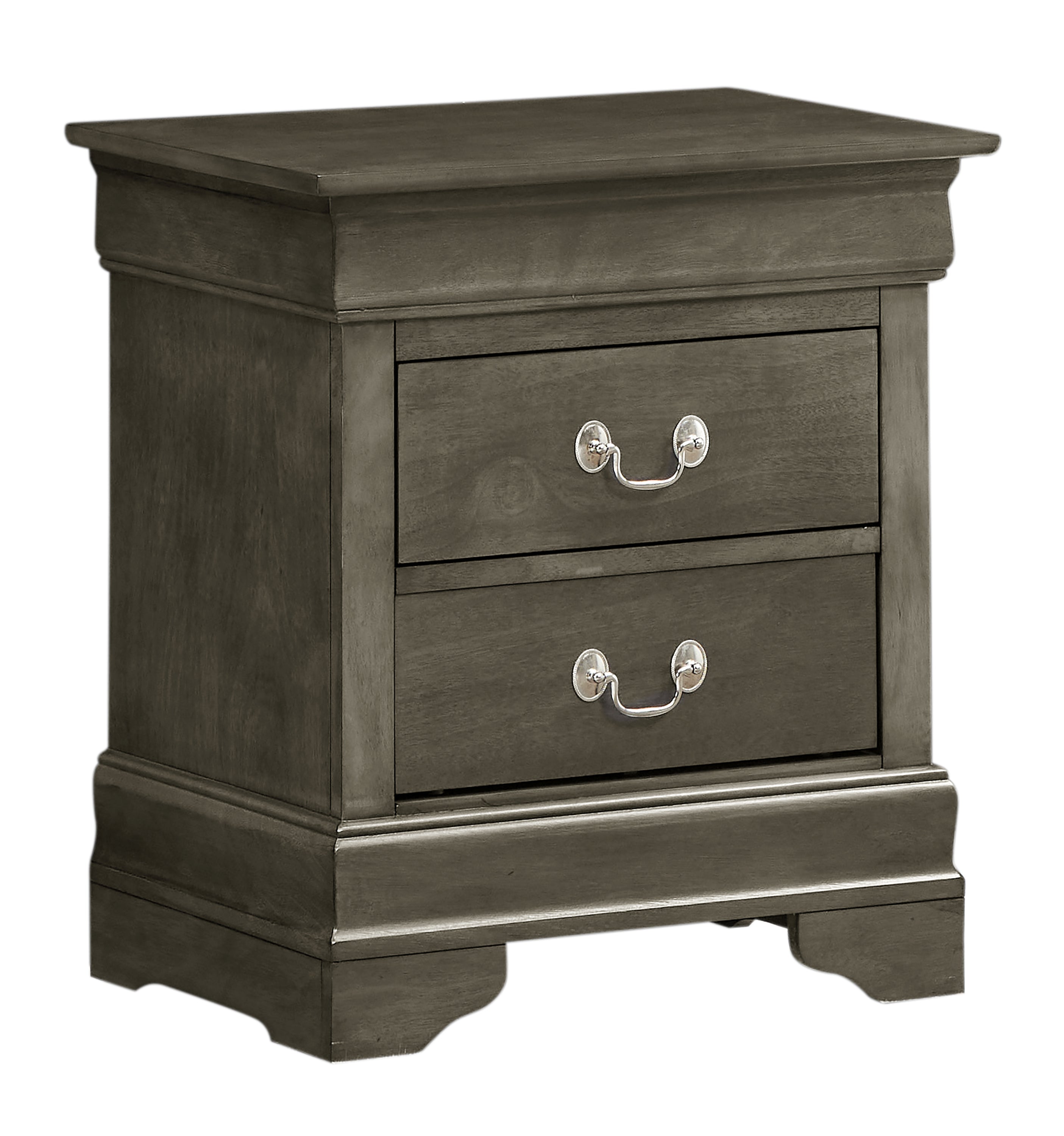 Elegant Gray Traditional Nightstand