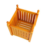Wooden Square Outdoor Flower and Herb Pot - Teak Finish, Wood, 15.75 x 15.75 x 18.50 inches