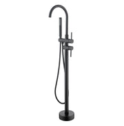 Floor Mounted Tub Faucet High Flow Freestanding Tub Filler Faucet with Handheld Shower Head and Swivel Spout