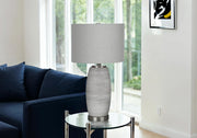 Lighting, 25'h, Table Lamp, Grey Ceramic, Grey Shade, Modern