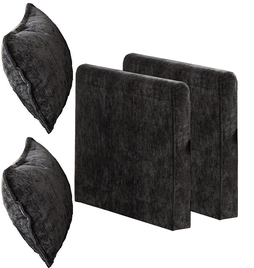 Cloud Sofa Armrests only, Modern Sectional Couch, for Living Room Bedroom and Apartment, Comfy Double Layer Upholstered Seat Cushion, Breathable Chenille Fabric, Black