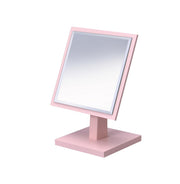 9.5' Tall Polyresin and Wood Make-Up Mirror on a Pedestal, Pastel Pink finish